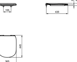 Ideal Standard Tesi Abattant WC ultra fin, Blanc (T352801)