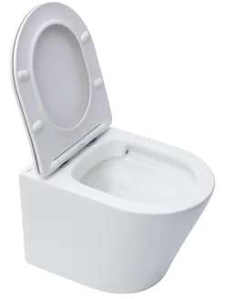 Swiss Aqua Technologies Infinitio WC suspendu sans bride fixations invisibles, Abattant frein de chute, Blanc mat SATINF010RREXPWM
