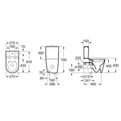Roca Inspira ROUND - Cuvette au sol Rimless à évacuation dual A342526000 (sans réservoir et siège)* Wc À Poser