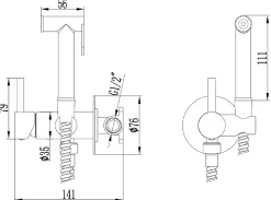 Invena Robinet Bidet Douchette Or Mural Monocommande* Robinet De Bidet