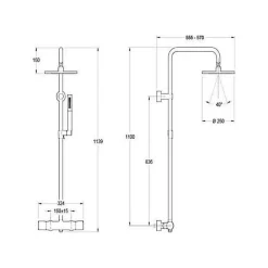 Jacob Delafon - Colonne douche thermostatique Toobi douchette 1 jet chrome* Colonne De Douche Thermostatique