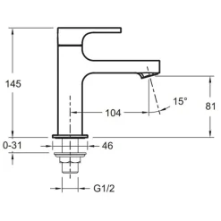 Jacob Delafon Lave mains Strayt Eau Froide* Robinet Lave-Mains