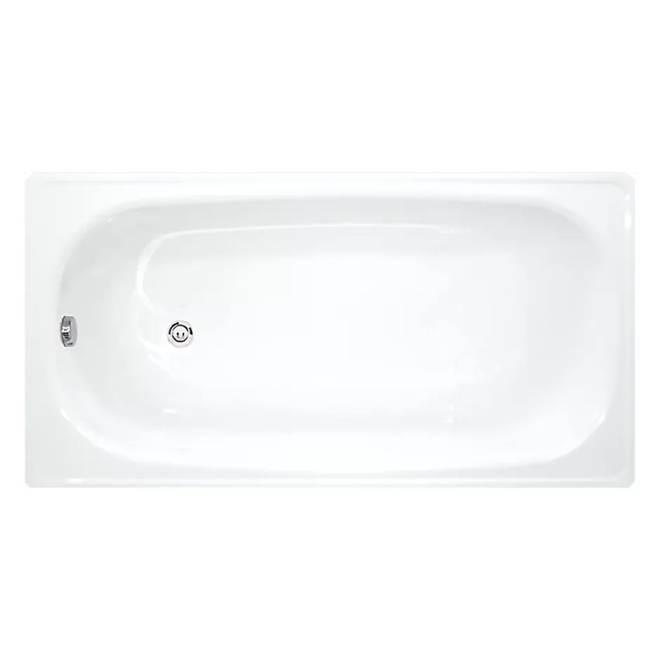 Jika (Groupe Roca) 140x70 cm Ensemble baignoire Riga universelle + Pare baignoire pivotant chrome + pieds (A140-SETP)
