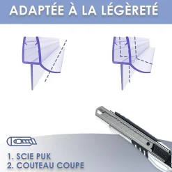 Sirhona Joint de porte de douche 900mm pour paroi en verre de 8mm* Paroi De Douche