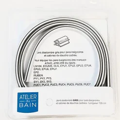 Atelier du bain Joint d'étanchéité pour pare-baignoire et cabine de douche cadrée gris 135 cm