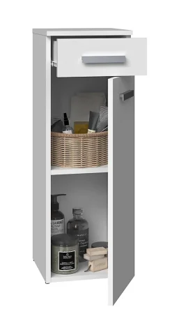 Autres JOKKE - Meuble salle de bain 1 porte + 1 tiroir - 30x30x85cm - Colonne basse rangement SDB