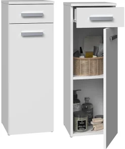 Autres JOKKE - Meuble salle de bain 1 porte + 1 tiroir - 30x30x85cm - Colonne basse rangement SDB