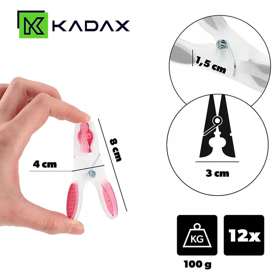Kadax Pinces à vêtements pour linge 12 pièces* Etendoir À Linge