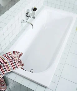 Kaldewei Eurowa Baignoire droite avec pieds 170 x 70 cm en acier émaillé, Blanc alpin (119800010001-SET)* Baignoire Droite
