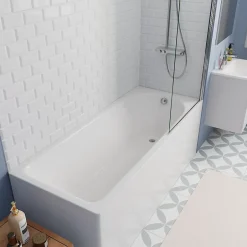 Kaldewei 170x70 cm Ensemble baignoire Eurowa universelle + Pare baignoire pivotant chrome + pieds (KW312-SETP1)* Baignoire Droite
