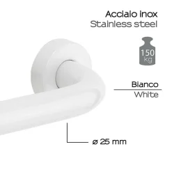 Kiamami Valentina 30Cm Manche En Acier Blanc Pour Personnes Âgées Et Handicapées* Barre D'Appui