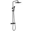 Kibath Colonne de douche thermostatique carrée 83-120 cm finition NOIR mat en laiton* Colonne De Douche Mécanique