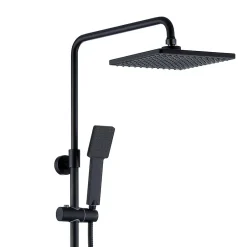 Kibath Colonne de douche thermostatique carrée 83-120 cm finition NOIR mat en laiton* Colonne De Douche Mécanique