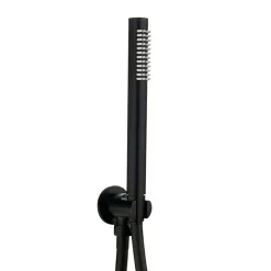 Kibath Robinet de douche monocommande rond VAL pour montage au plafond avec finition noir mat en laiton* Robinet De Douche