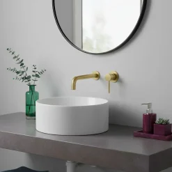 Kibath Robinet de lavabo monocommande encastré avec finition or brossé en laiton* Robinet De Douche