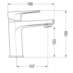 Kibath Robinet de lavabo monocommande ASTRO, ouverture à froid, finition chrome poli, en laiton* Robinet De Douche