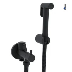 Kibath Robinet WC 1 eau HYGIÈNE INTIME, NOIR MAT, en laiton