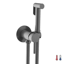 Kibath Robinet WC HYGIÈNE INTIME 2 eaux, NOIR MAT, en laiton