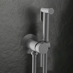 Kibath Robinet WC HYGIÈNE INTIME 2 eaux, NOIR MAT, en laiton