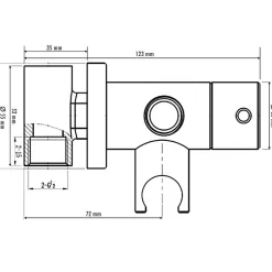 Kibath Robinet WC HYGIÈNE INTIME 2 eaux, NOIR MAT, en laiton