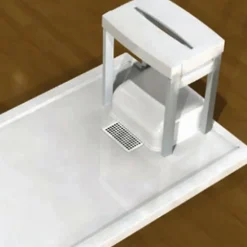 Kinedo - Tabouret de douche blanc Kinematic en plastique PVC pour receveur extra plat