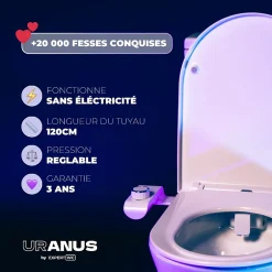 Magnifiak Kit Complet Toilette WC Japonaise Autonettoyante Robinet 3 Voies Inclu (Brevet Déposé) - Bidet Japonais Jet réglable