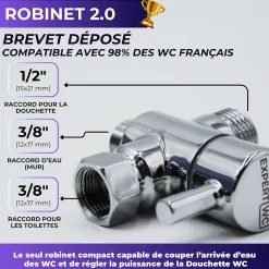 Magnifiak Kit Complet Toilette WC Japonaise Autonettoyante Robinet 3 Voies Inclu (Brevet Déposé) - Bidet Japonais Jet réglable