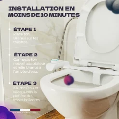 Magnifiak Kit Complet Toilette WC Japonaise Autonettoyante Robinet 3 Voies Inclu (Brevet Déposé) - Bidet Japonais Jet réglable