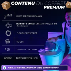 Magnifiak Kit Complet Toilette WC Japonaise Autonettoyante Robinet 3 Voies Inclu (Brevet Déposé) - Bidet Japonais Jet réglable