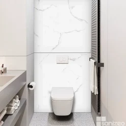 Kobert-in Kit de 2 Panneaux Habillage WC suspendu , L120xl120x0.4 cm, finition marbre blanc, Mud White KOBERTIN* Wc Suspendu