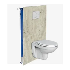 Kobert-in Kit de 2 Panneaux Habillage WC suspendu , L120xl120x0.4 cm, finition marbre beige, Sabana KOBERTIN