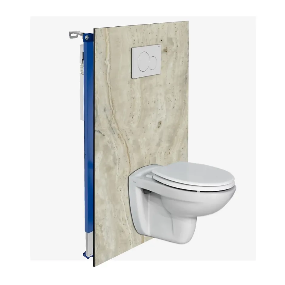 Kobert-in Kit de 2 Panneaux Habillage WC suspendu , L120xl120x0.4 cm, finition marbre beige, Sabana KOBERTIN