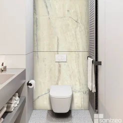 Kobert-in Kit de 2 Panneaux Habillage WC suspendu , L120xl120x0.4 cm, finition marbre beige, Sabana KOBERTIN