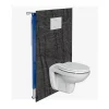 Kobert-in Kit de 2 Panneaux Habillage WC suspendu , L120xl120x0.4 cm, finition pierre noire, Manson KOBERTIN* Wc Suspendu