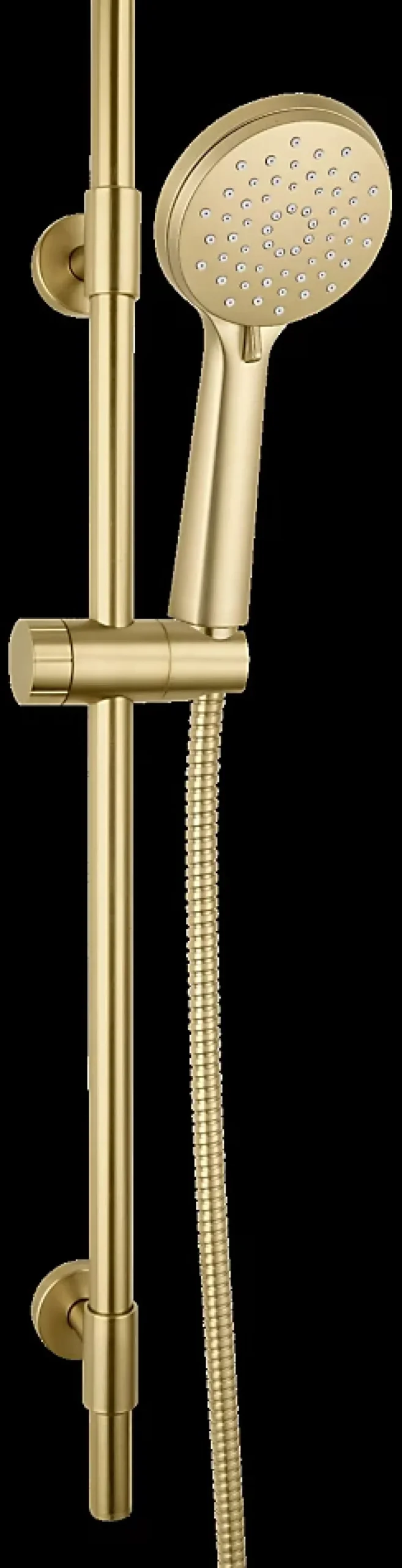 Wenko Kit de douche avec douchette + barre réglable + flexible, doré, Young