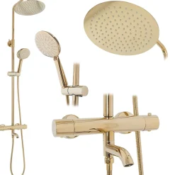 Rea Kit de douche avec thermostat Lungo Gold