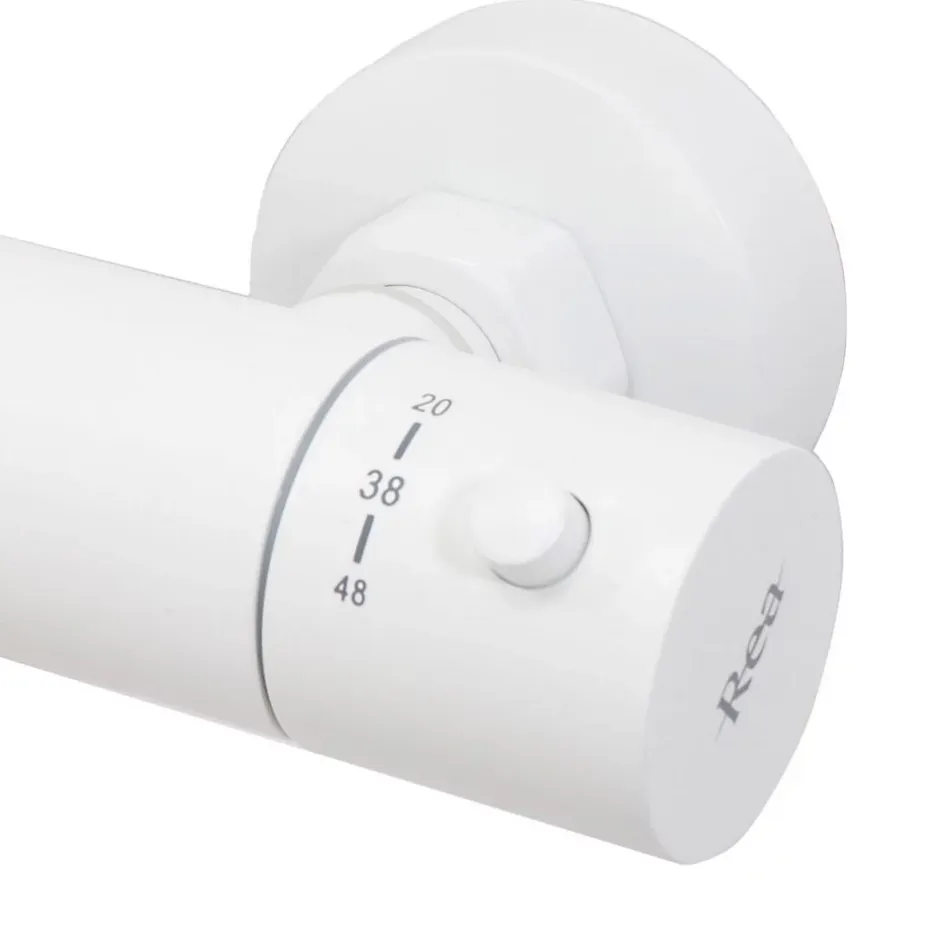 Rea Kit de douche avec thermostat Lungo White Matt