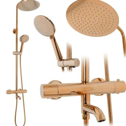 Rea Kit de douche avec thermostat Lungo Rose Gold* Colonne De Douche Mécanique
