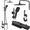 Rea Kit De Douche Avec Thermostat Rob Black