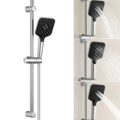Sofetiy Max Kit de douche, Douchette 3 Fonctions, Ensemble de Douche Design Réglable en Hauteur, Pommeau de douche, barre