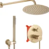 Rea Kit De Douche Encastré Lungo Brush Gold 17X16X36,5Cm + Box* Colonne De Douche Mécanique