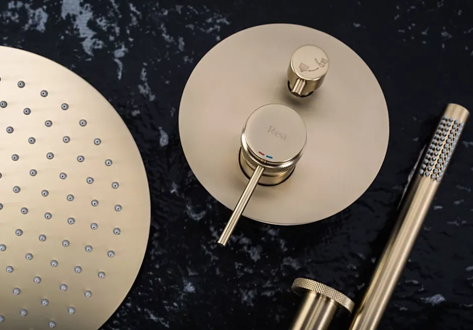 Rea Kit De Douche Encastré Lungo Grip Brush Gold + Box* Colonne De Douche Mécanique