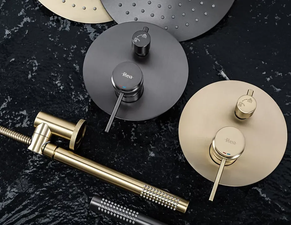 Rea Kit De Douche Encastré Lungo Grip Brush Gold + Box* Colonne De Douche Mécanique