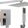 Rea Kit De Douche Encastré Fenix Chrome 40X13X40Cm + Box
