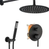 Rea Kit De Douche Encastré Lungo Black 17X16X36,5Cm + Box* Colonne De Douche Mécanique