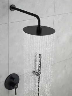 Rea Kit De Douche Encastré Lungo Black 17X16X36,5Cm + Box* Colonne De Douche Mécanique