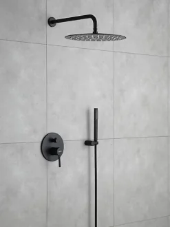 Rea Kit De Douche Encastré Lungo Black 17X16X36,5Cm + Box* Colonne De Douche Mécanique