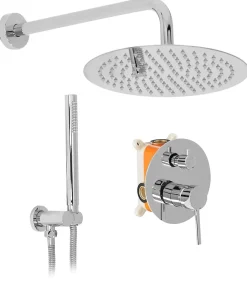 Rea Kit De Douche Encastré Lungo Chrome 17X16X36,5Cm + Box* Colonne De Douche Mécanique