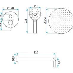 Rea Kit De Douche Encastré Ontario Titanium