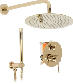 Rea Kit De Douche Encastré Lungo Gold 17X16X36,5Cm + Box* Colonne De Douche Mécanique